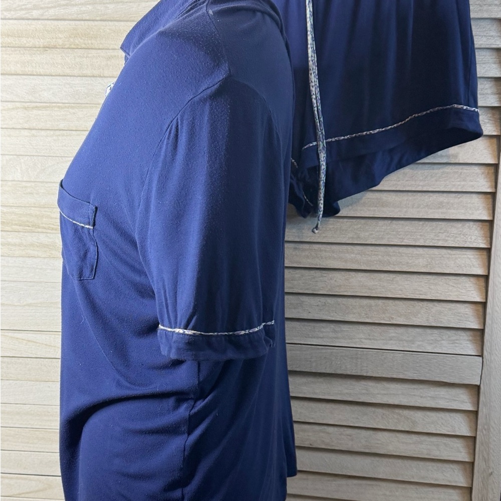 Victoria’s Secret Navy Button-Up Pajama Set Size L Soft Cozy Sleepwear Lounge - Picture 7 of 10